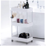 ANDWINT キッチンワゴン キャスター付き スリム 隙間収納 収納ラック 細い棚 台所 調味料ラック ペットボトル 洗面所 おしゃれ 小物 冷蔵庫横 収納カート ローリングラック シンク下オーガナイザーとストレージ 4段 ホワイト