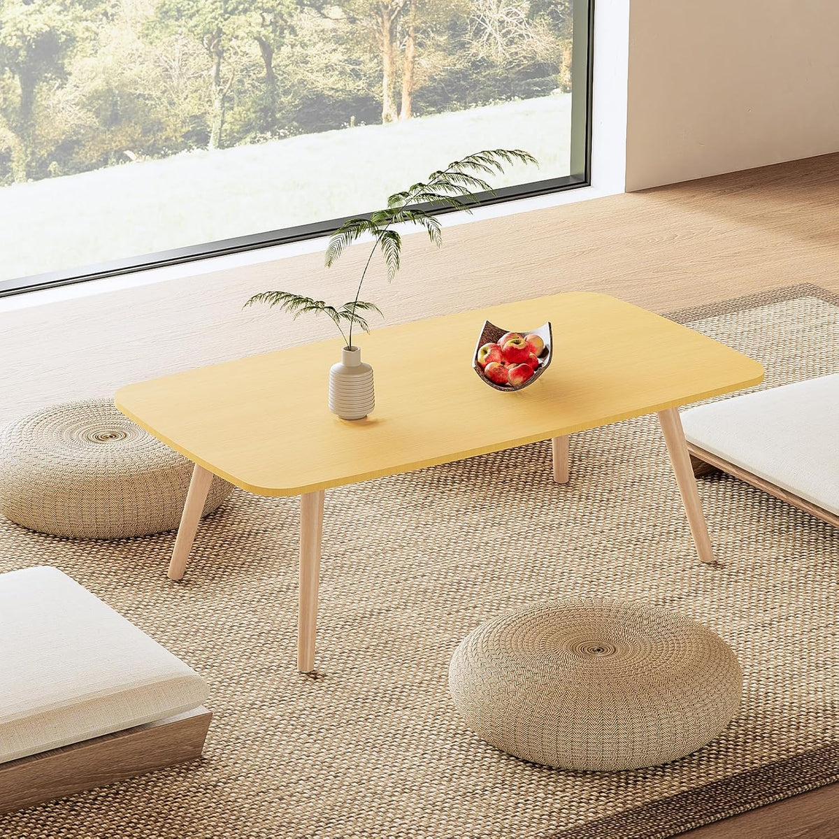 ANDWINT テーブル ローテーブル リビングテーブル センターテーブル 机 デスク 省スペース ミニテーブル 天然木 木製 北欧 木 一人暮らし シンプル 可愛い おしゃれ