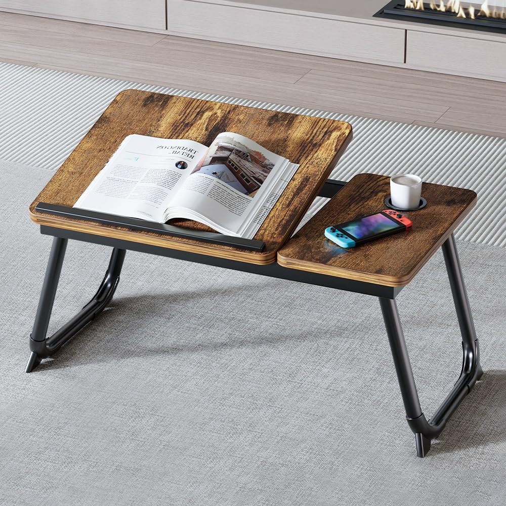 ANDWINT 折りたたみ テーブル 一人暮らし ローテーブル 折り畳み 角度調節可能 ちゃぶ台 机 ベットテーブル ラップトップテーブル 幅56×奥行32×高さ25cm PCデスク 学習 ベッド ソファ 在宅勤務 食事 利用可