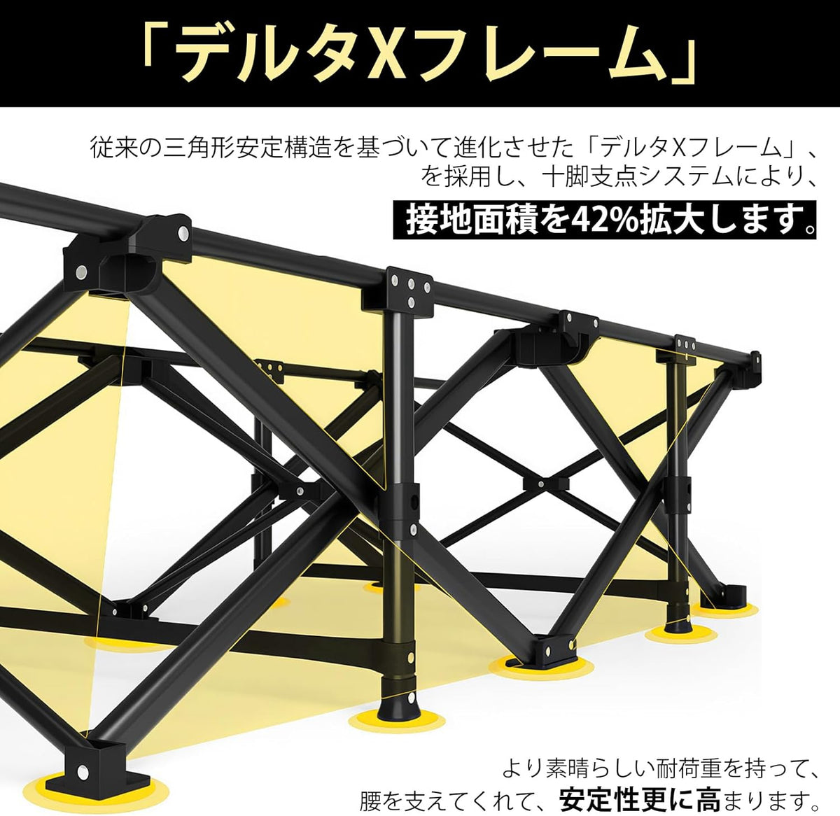 ANDWINT 折り畳み式ベッド 簡易 収納便利 コット アウトドア 耐荷重200kg