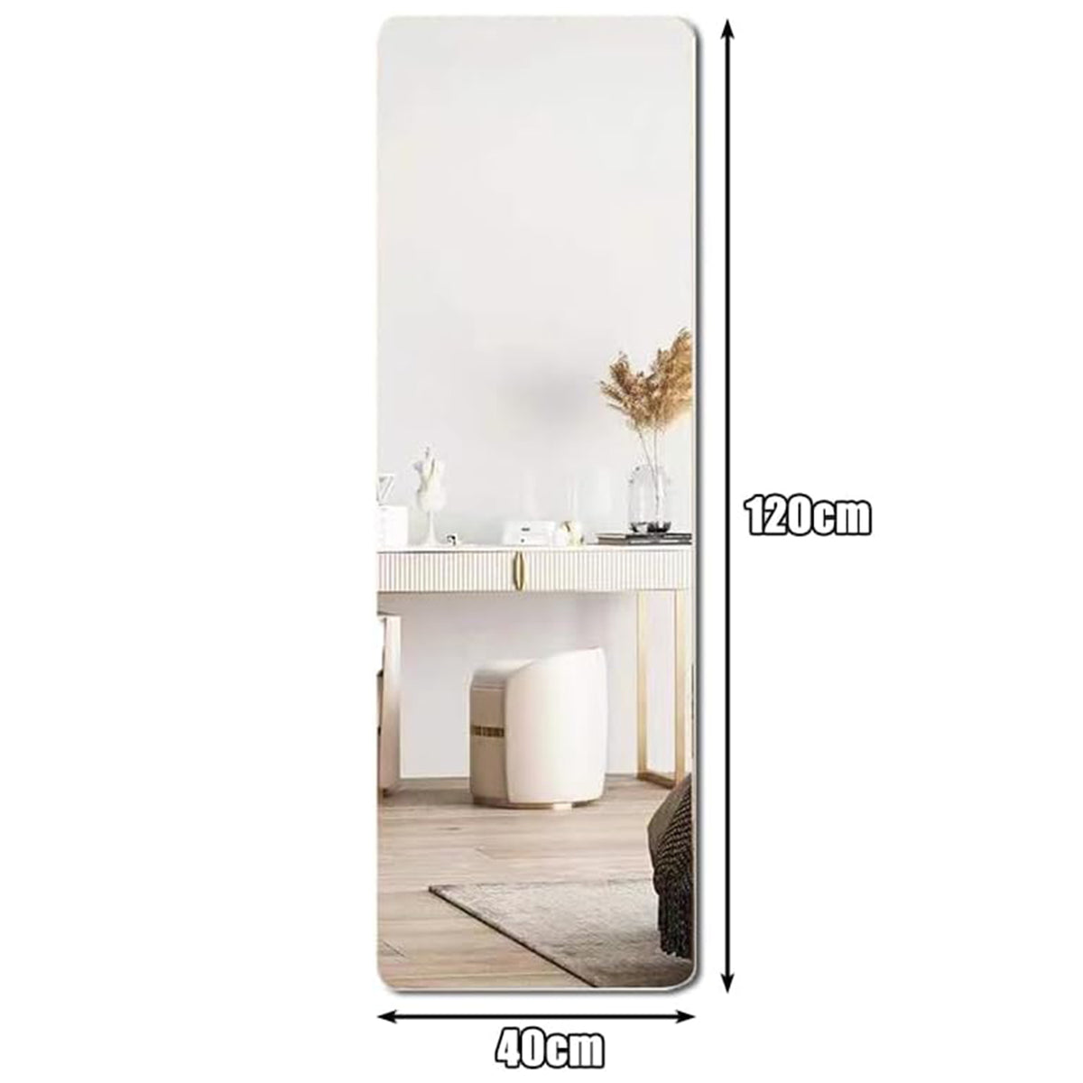 ANDWINT どこでも貼れる割れない鏡 幅40cm*高120cm 貼る鏡 壁掛け鏡 ミラー 全身鏡 姿見 アクリルミラー ミラーシート ウォールミラー 化粧鏡 ソフトミラー