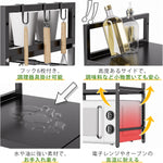 ANDWINT レンジラック レンジ台 幅40~60cm 伸縮式 フック6枚付属で掛ける収納可能 高さ2段階調節 キッチン収納ラック レンジボード トースターラック 調味料棚 省スペース 耐荷重30kg