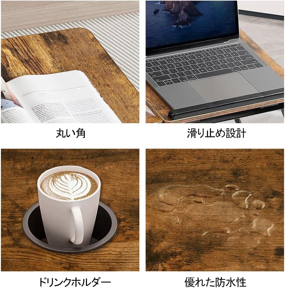 ANDWINT 折りたたみ テーブル 一人暮らし ローテーブル 折り畳み 角度調節可能 ちゃぶ台 机 ベットテーブル ラップトップテーブル 幅56×奥行32×高さ25cm PCデスク 学習 ベッド ソファ 在宅勤務 食事 利用可