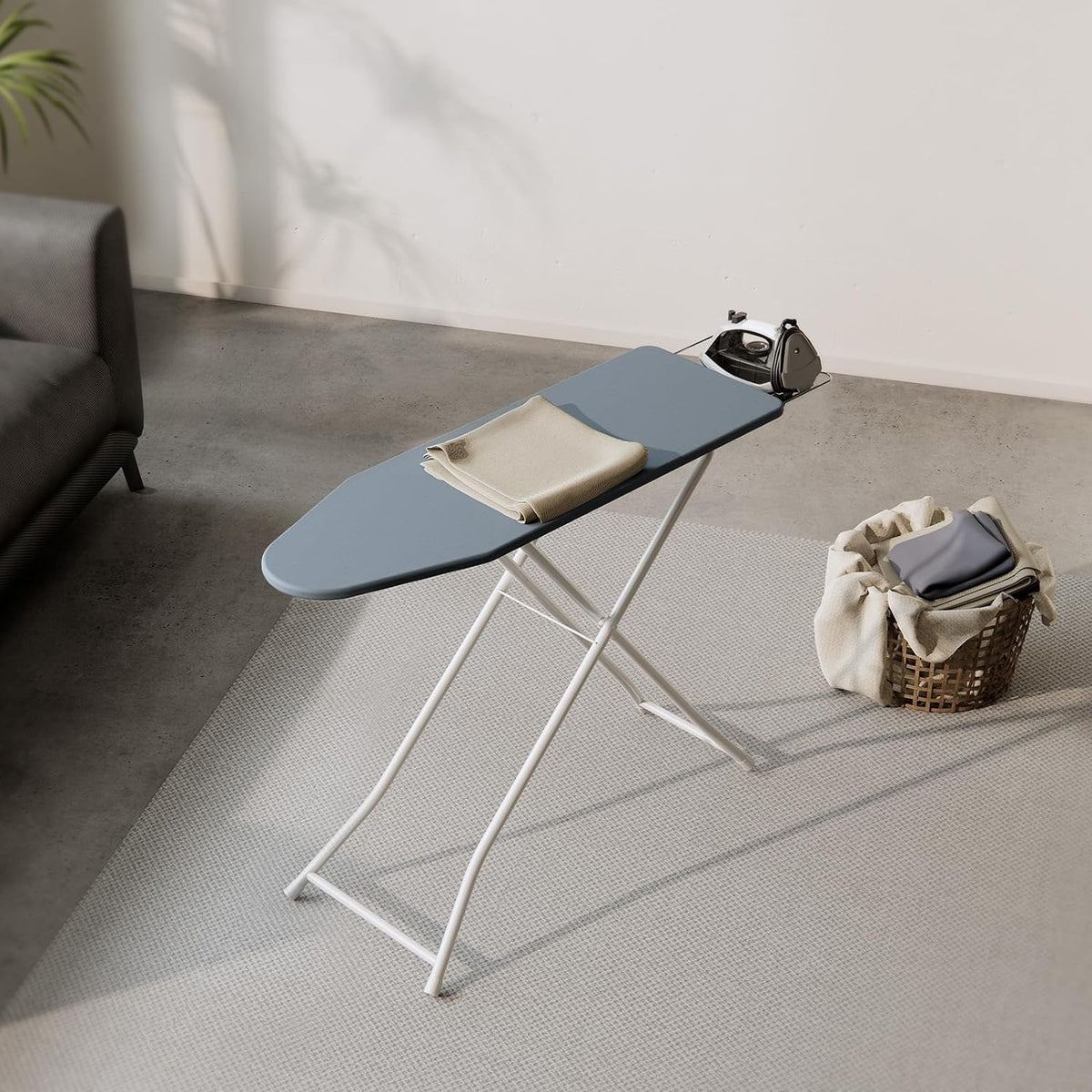ANDWINT アイロン台 スタンド式 折りたたみ 卓上 高さ調整可能 5段階高さ調節機能 軽量 軽くて丈夫 熱効率で省エネ 幅115×奥行30×高さ78cm グレー