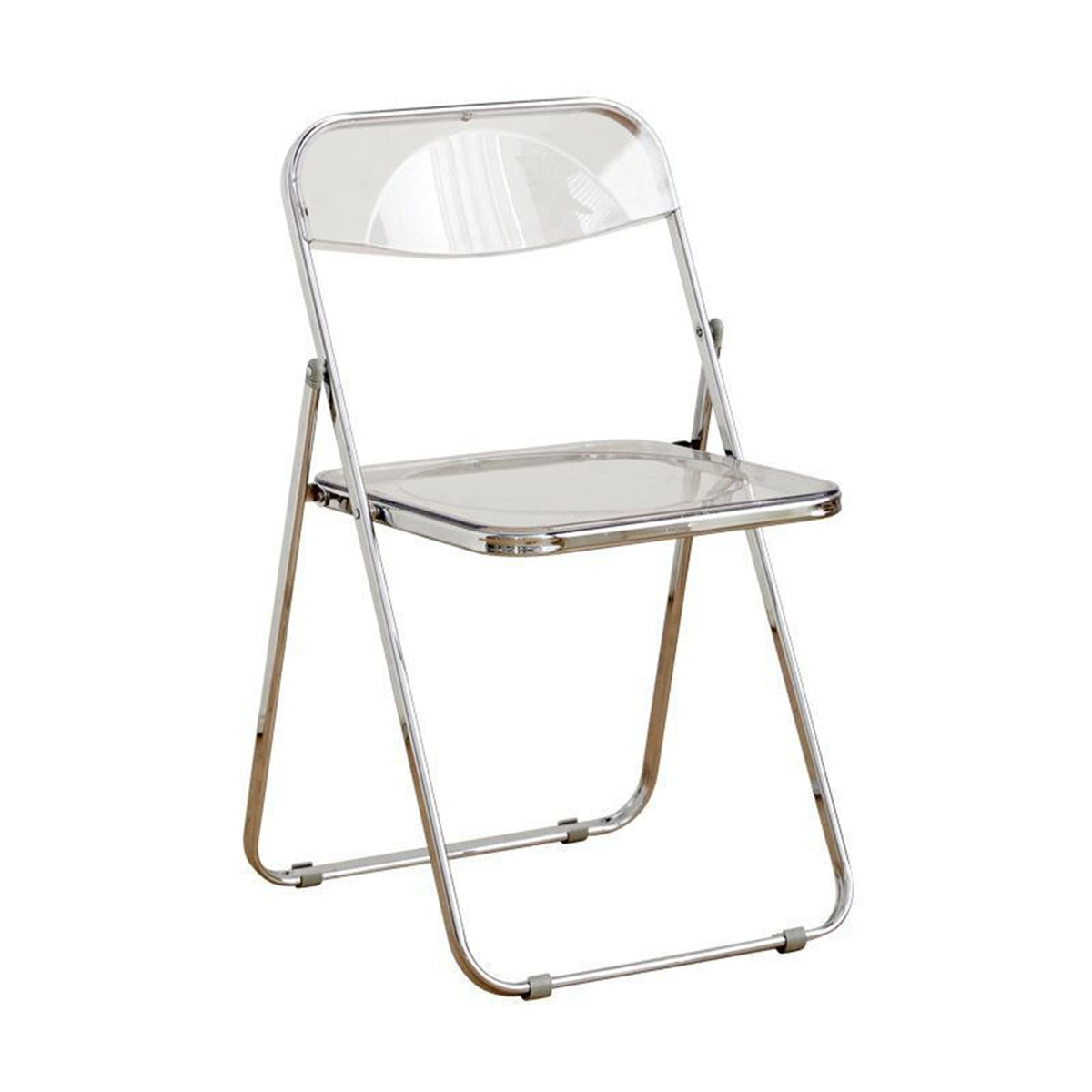 ANDWINT クリアチェア パイプ椅子 椅子 チェア 透明椅子 幅46×奥行47×高さ75cm クリア椅子 スケルトン 折り畳み椅子 透明イス デスクチェア 折りたたみ コンパクト 完成品 組立不要 背付き 折りたたみチェアー