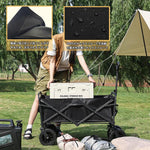 ANDWINT キャリーワゴン 大容量180L 耐荷重300kg アウトドアワゴン 特大タイヤ 折りたたみ式 キャリーカート 組立不要 ショッピングカート 台車 BBQ 運動会 買い物 引越し 釣りなどに最適