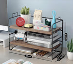 ANDWINT デスク上置棚 本棚 デスクラック 卓上ラック卓上収納 机上ラック 文房具 飾り 小物置き おしゃれ キッチン/寝室/洗面所/事務用/学校/ストレージ用 組み立て簡単 幅37×奥行16.5×高さ24cm