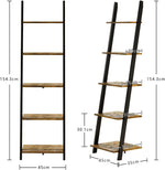 ANDWINT 収納棚 オープンシェルフ 飾り棚 5段ラック 棚ラック木製 おしゃれ 本棚スリム 壁面収納 北欧スタイル ブラウン 玄関 リビングルーム 木目幅45×奥行35×高さ154.3cm