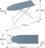 ANDWINT アイロン台 スタンド式 折りたたみ 卓上 高さ調整可能 5段階高さ調節機能 軽量 軽くて丈夫 熱効率で省エネ 幅115×奥行30×高さ78cm グレー