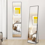 ANDWINT 姿見鏡 全身鏡 壁掛けミラー 幅28.5cm 高さ118.5cm 飛散防止 ウォールミラー 壁掛け鏡 全身ミラー アルミフレーム 鏡 ブラック