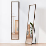 ANDWINT 姿見鏡 全身鏡 木目調 ヴィンテージ クラシック 幅30×高140cm ブラウン コンパクト スタンドミラー スタイルチェック ルームミラー 折りたたみ