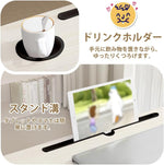 ANDWINT 折りたたみテーブル ちゃぶ台 幅70cm*奥行40cm*高さ34cm 組み立て不要 パソコンデスク リモートワーク ミニテーブル 座卓 コンパクト タブレットスタンド ドリンクホルダー付き 持ち運び便利