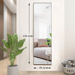 ANDWINT 姿見鏡 全身鏡 壁掛けミラー 幅28.5cm 高さ118.5cm 飛散防止 ウォールミラー 壁掛け鏡 全身ミラー アルミフレーム 鏡 ブラック
