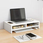 ANDWINT モニター台 2段収納 「人間工学デザイン！姿勢改善」幅50cm モニタースタンド 50ⅹ25ⅹ14 耐荷重40kg パソコンラック キーボード収納 PCラック プリンタ台 卓上 収納 工具不要