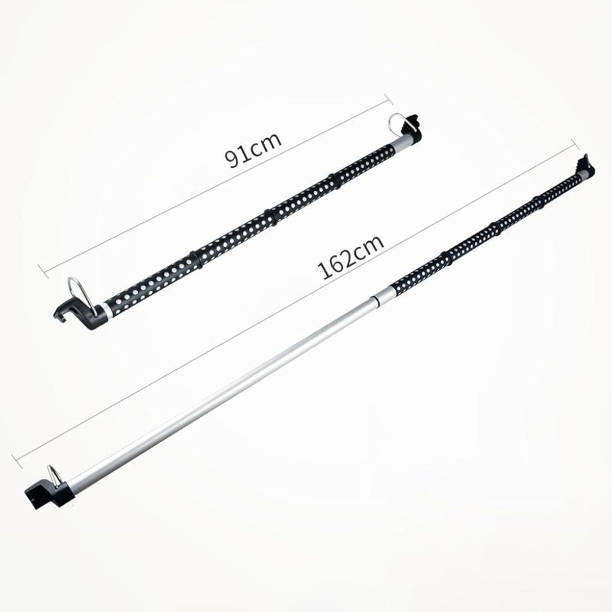 ANDWINT 車 ハンガー 物干し竿 91cm~162cm 伸縮自在 車用 インテリアバー 車内収納 ロッドホルダー 突っ張り棒 高強度 滑り止め 室内キャリアバー 釣り竿 スノーボード 置き 滑り止め 引き込み式 天井収納