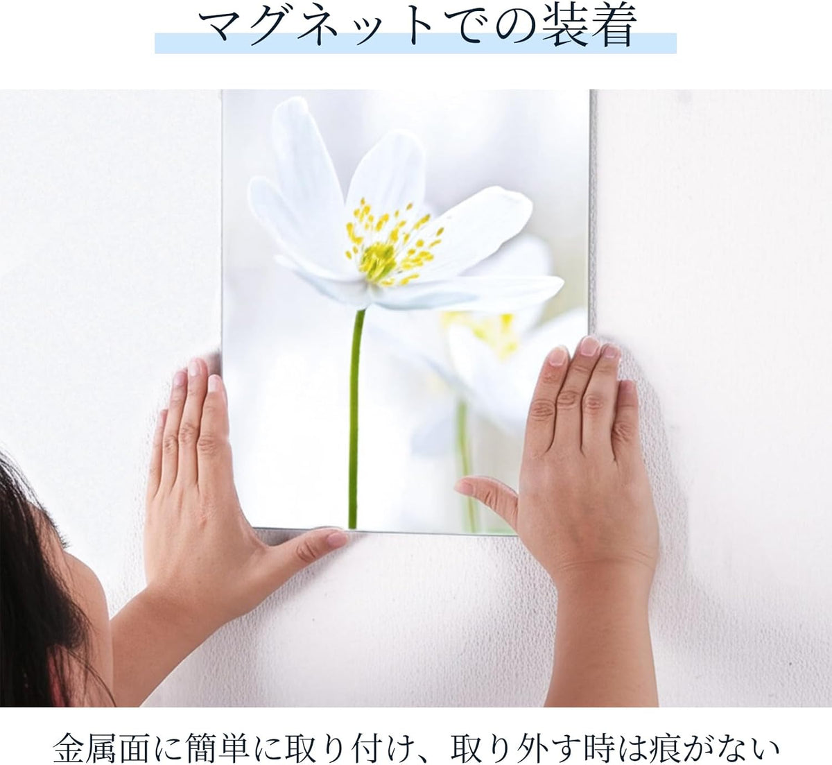 ANDWINT 鏡 マグネット 浴室 風呂 マグネットミラー 壁掛けミラー 全体マグネット採用 強力 落ちにくい 姿見 洗面所 玄関 様々なシーンに適用 サイズ：40×30cm