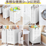 ANDWINT ランドリーラック ランドリー バスケット 洗濯かご 大容量 折りたたみ式 高通気性 カビや匂い防止 360度回転キャスター付き 衣類 おもちゃ ヨガグッズ 様々なシーンに適用