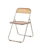 ANDWINT クリアチェア パイプ椅子 椅子 チェア 透明椅子 幅46×奥行47×高さ75cm クリア椅子 スケルトン 折り畳み椅子 透明イス デスクチェア 折りたたみ コンパクト 完成品 組立不要 背付き 折りたたみチェアー