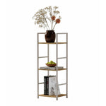 ANDWINT ラック 棚 オープンシェルフ 収納ラック スリム 隙間収納 木製棚板 幅30 スチール 組立品 オーク