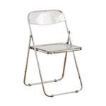 ANDWINT クリアチェア パイプ椅子 椅子 チェア 透明椅子 幅46×奥行47×高さ75cm クリア椅子 スケルトン 折り畳み椅子 透明イス デスクチェア 折りたたみ コンパクト 完成品 組立不要 背付き 折りたたみチェアー