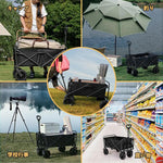 ANDWINT キャリーワゴン 大容量180L 耐荷重300kg アウトドアワゴン 特大タイヤ 折りたたみ式 キャリーカート 組立不要 ショッピングカート 台車 BBQ 運動会 買い物 引越し 釣りなどに最適