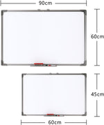 ANDWINT ホワイトボード 壁掛け 無地 マグネットボード ペントレイ脱着可能 マグネット イレーザー マーカー 吊り具 付き ホワイト家庭 学校 オフィス アイデア共有