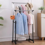 ANDWINT ハンガーラック スリム 頑丈 パイプハンガー ダブル キャスター付き 幅80*奥行42*高さ90-160cm さびにくい コートハンガー 高さ調節可能 マット加工 おしゃれ かんたん組み立て シングルタイプ 省スペース 洋服掛け ディスプレイ 物干し 室内干し